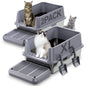 2 Pack Extra Large XL Stainless Steel Cat Litter Boxes with Lid Metal Cat Litterbox Pan for Big Cats and Multiple Cats
