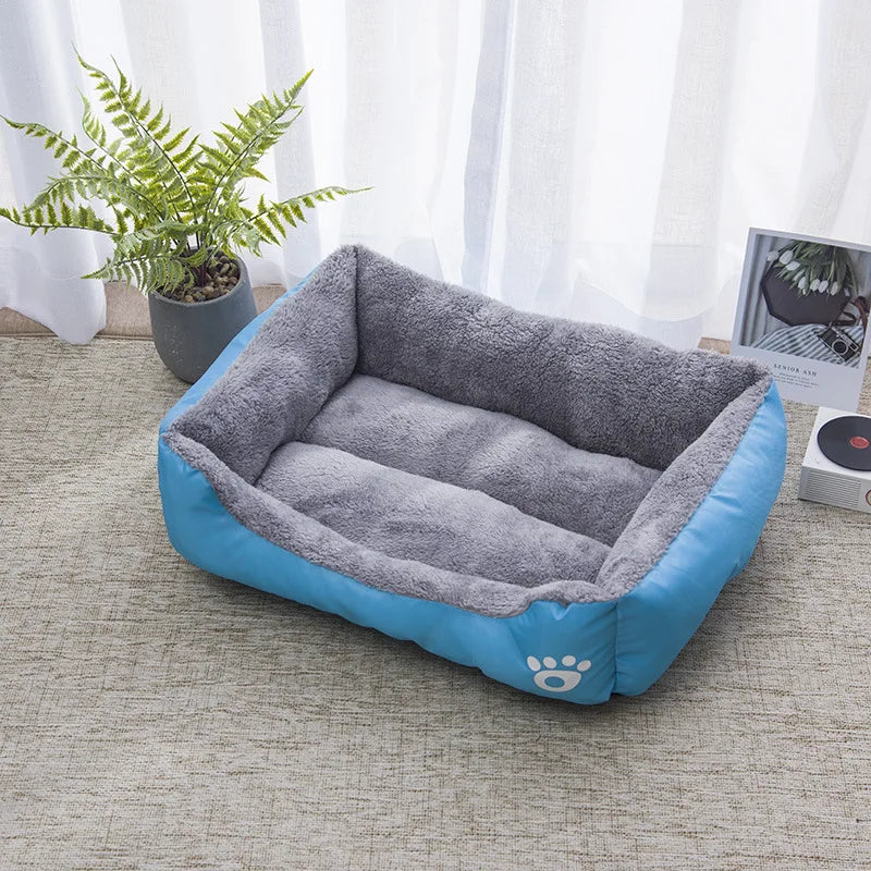 Square Large Dog Bed Soft Cat Sleeping Sofa Winter Warm Basket for Dog Waterproof Dog House for Small Cat Kennel Accessories