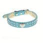 Cute Two Rows Rhinestone Dog Collar Heart Bling Puppy Collar Fancy Crystal Glitter Pretty Jewel Diamond Girl Dog Collars For Small Medium Pet Female Dogs Cats