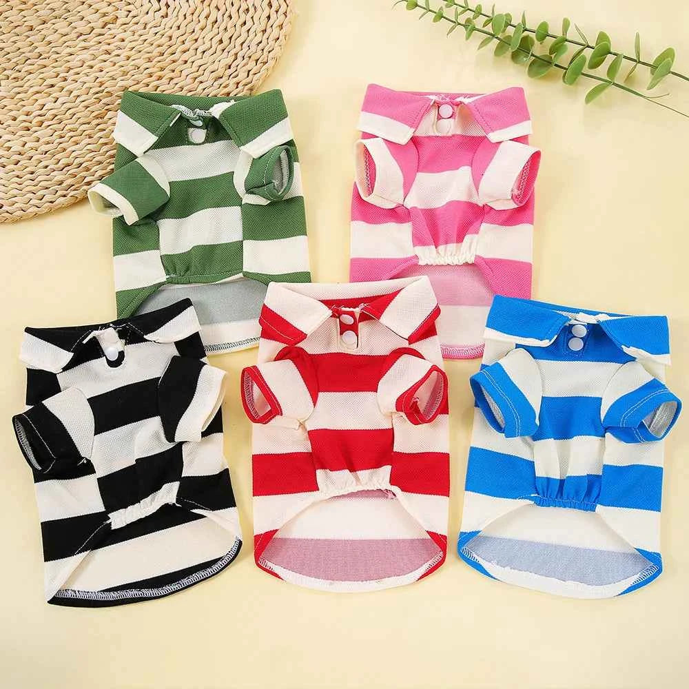 Pet Dog Polo Shirt Dog Clothes Summer Casual Clothing for Small Large Dogs Cats T-Shirt Chihuahua Pug Costumes Yorkshire Shirts