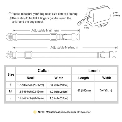 Personalized Dog Collar Leash Bag Set Custom PU Leather Dog Collars Colorful Pet Necklace With Leashes Poop Bag for Dogs Pug