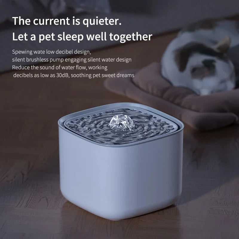 Cat Water Fountain Auto Recirculate Filter Large Capacity Filtring Pet Cat Water Drinker USB Electric Mute Cats Water Dispenser