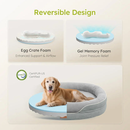 Extra Large Orthopedic Dog Bed with Cooling Memory Foam, Washable Sofa and Nonslip Bottom for Big Dogs