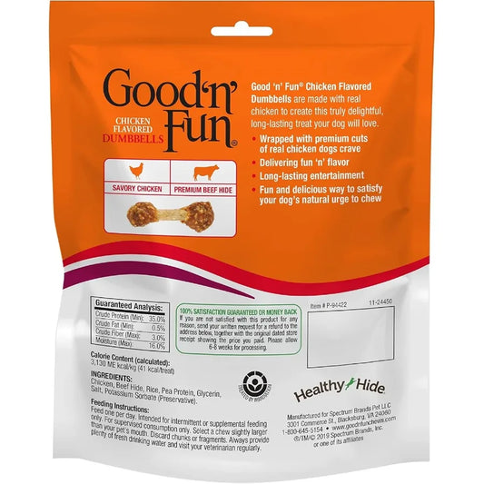 Good'N'Fun Chicken Rawhide Dumbbell Dog Chews – Training Treats for Small Dogs - Pet Suppie