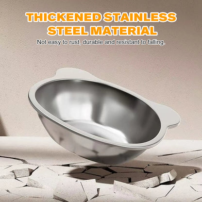 Elevated Cat Bowls for Small Dogs 5.9" Indoor Stainless Steel Raised Cat Bowl for Food Water 15° Titled Anti-Vomiting Dog Dishes