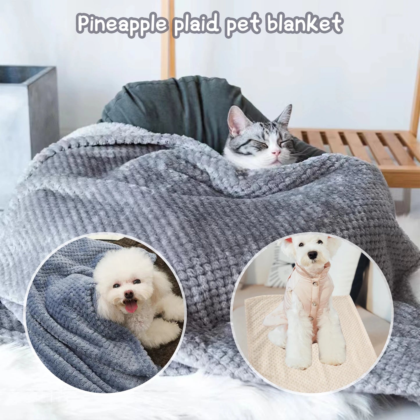 Soft Pet Blanket Plush Dog Sleeping Blanket Solid Color Washable Sofa Pad Portable Warm Cat Bed Blanket Home Carpet For Winter