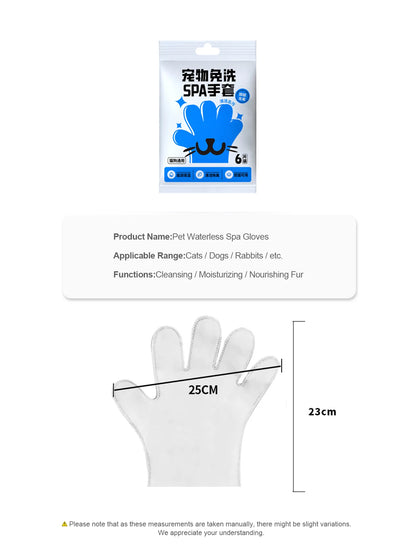 12 Pcs Pet Cleaning Gloves Waterless Bath Deodorizing Wipes Reusable Wash Mitts for Grooming Cats And Dogs Home Travel Use