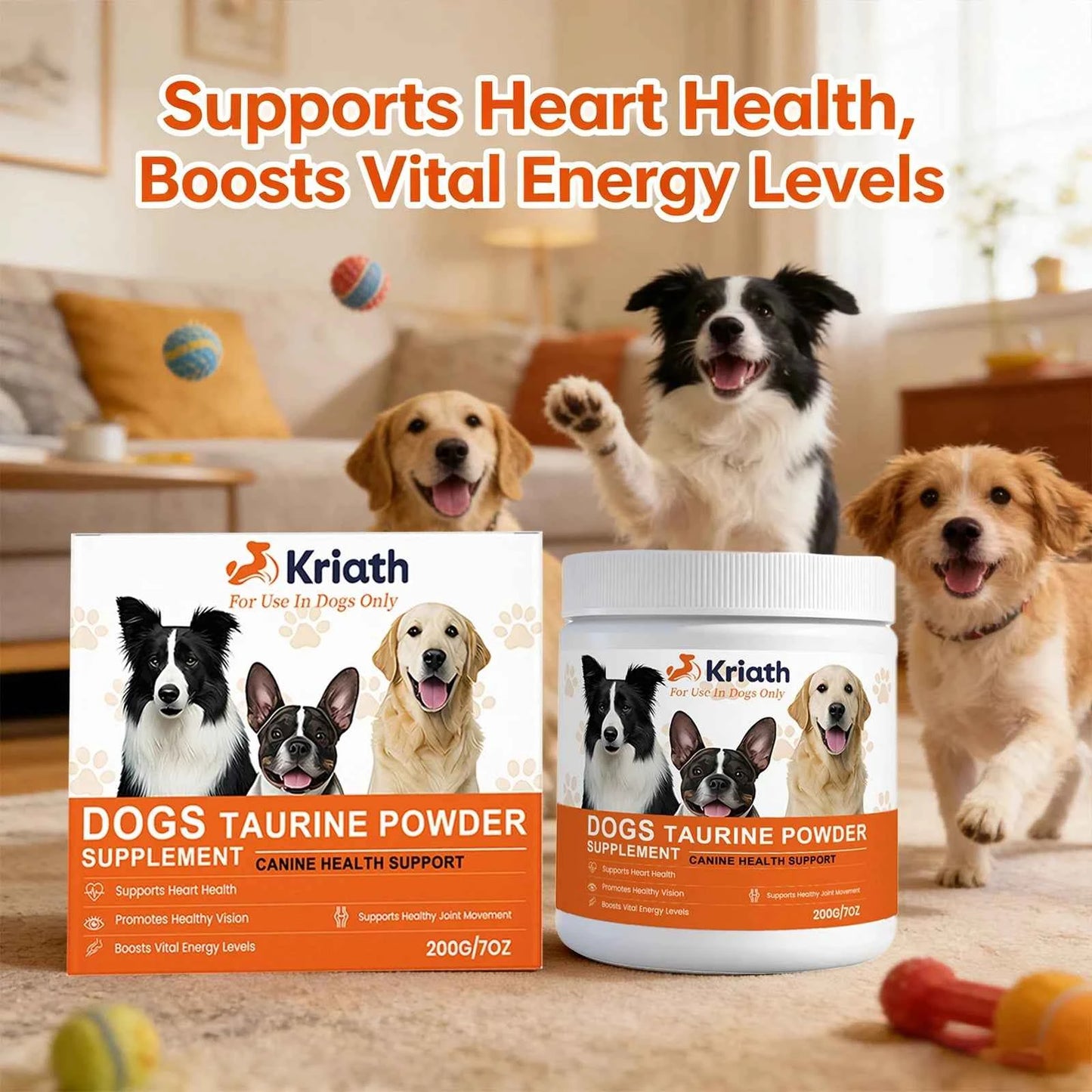 Dogs Taurine Powder Support Heart Health Boosts Vital Energy Levels Maintain Healthy Joint Movement Daily Nutrition Supplements
