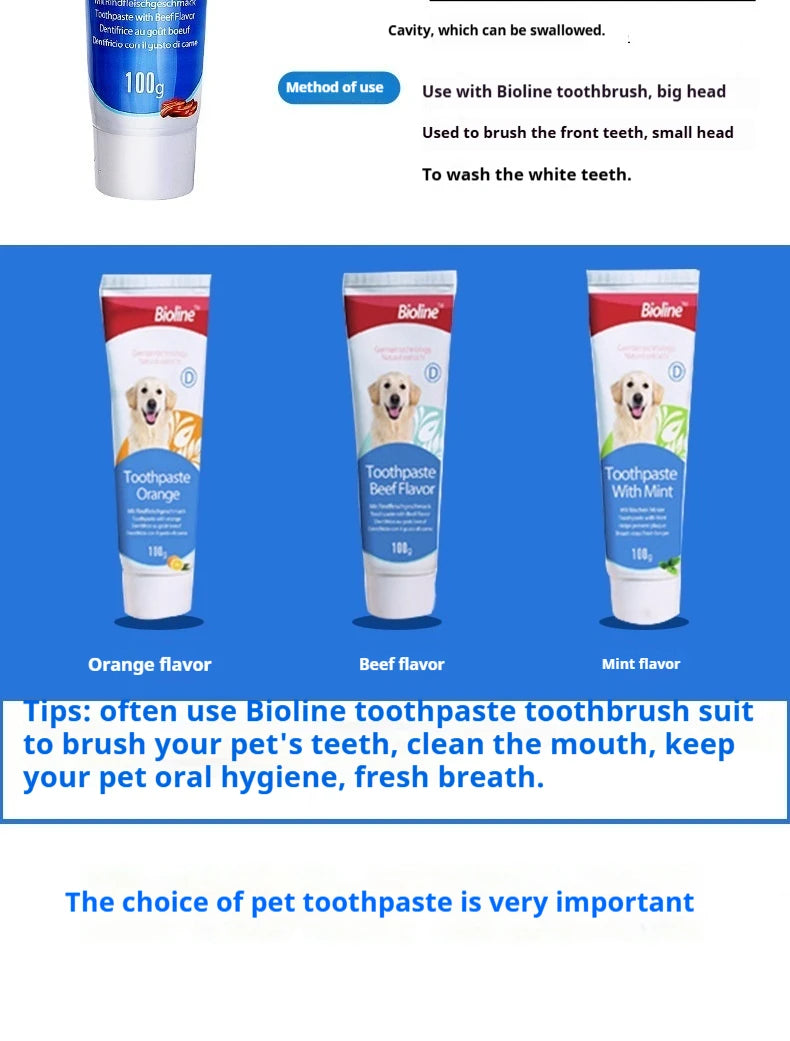 Pet Dog Toothpaste, Beef, Chicken Flavor, A Variety of Flavors, Pets Do Not Reject Oral Cleaning Care, Pet Toothpaste