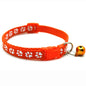 1Pc Colorful Cute Bell Collar Adjustable Buckle Cat Collar Pet Supplies Footprint Personalized Kitten Collar Small Dog Necklace
