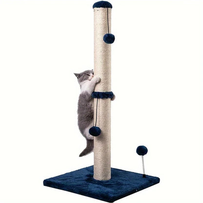 34-inch High Cat Scratching post Premium Basic Cat Scratching Indoor Sisal Scratching Post Tree Strap Hanging Ball for Adult Cat