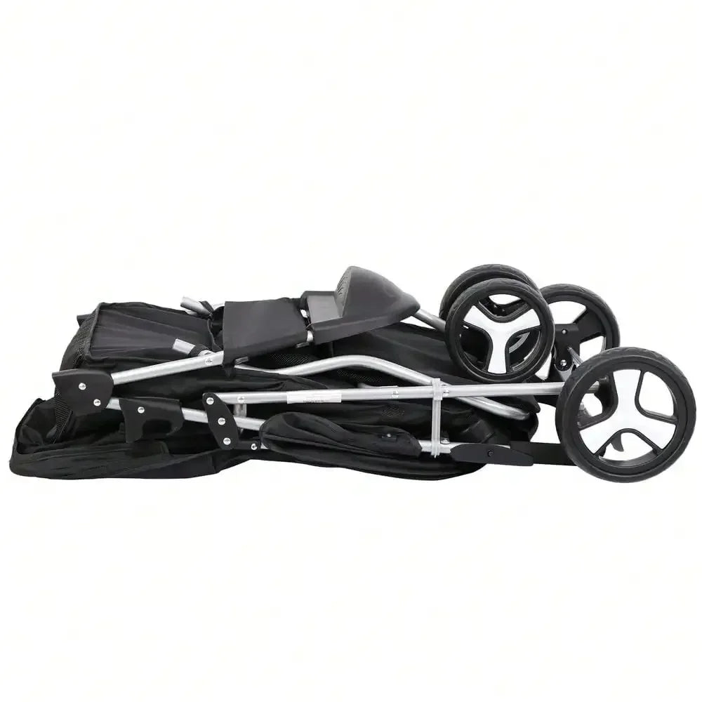 Dog Stroller 3 Wheels Pet Stroller Foldable Dog Cat Carrier Strolling w/Cup Hold