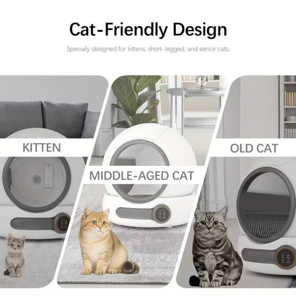 Automatic Cat Litter Box Self Cleaning with App Control Smart Deodorizer Spray with Dual Safety System Pet Toilet Litter Tray