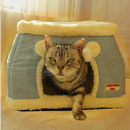 New 360 Degree Fully Enclosed Electric Heating Cat and Dog House Cat Nest Winter Warmth Constant Temperature Cat Beds Blanket