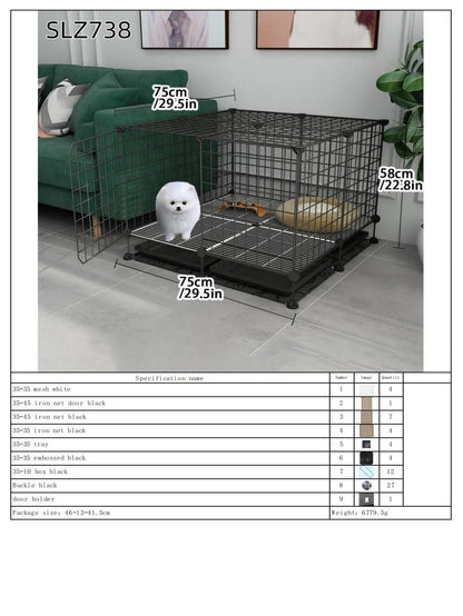 Dog Cage for Medium-Sized Dogs, Small Dogs, Indoor Teacup Dogs, Teddy, Labrador Villa Fence with Toilet, Dog Supplies