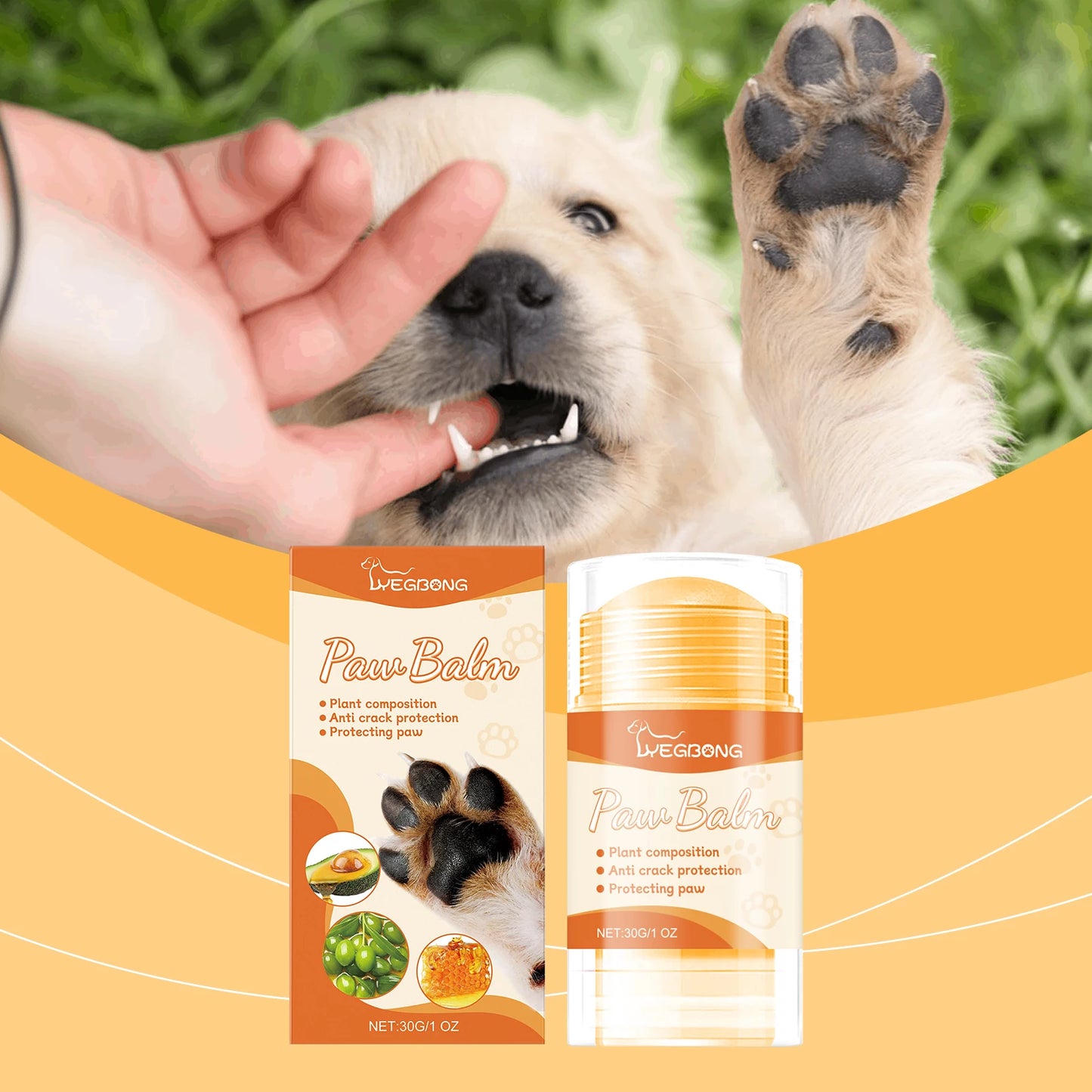 YEGBONG Pet Paw Care Cream Deep Nourishing Foot Pad Relieve Dry Skin Prevent Paw Pad Cracking Soothing Moisturizing Pet Paw Balm