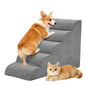 JHK 3-5 Step High-Density Foam Dog Stairs Ramp for Small Dogs Curved Pet Dog Steps Indoor Non-Slip Pet Ladder Ramp Stairs