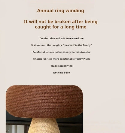 Mushroom Sisal Cat Scratching Post & Board, Vertical Claw Grinding Pad, Durable Non-Shed Cat Scratching Supplies