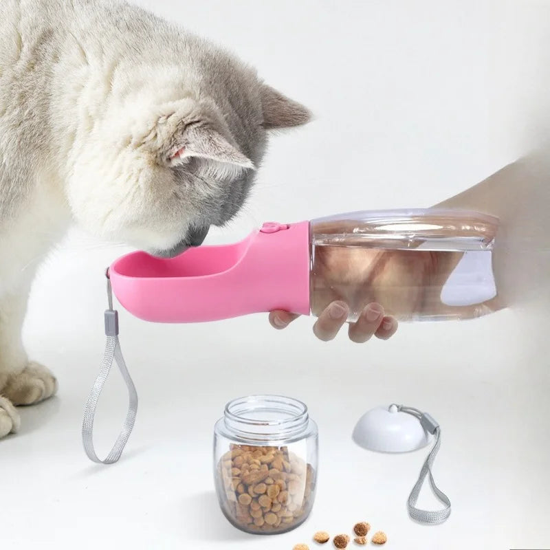Pet Supplies Large Capacity Cats and Dogs Portable Outdoor 2-in-1 Water Food Temperature Resistant Multifunctional Pet Water Cup