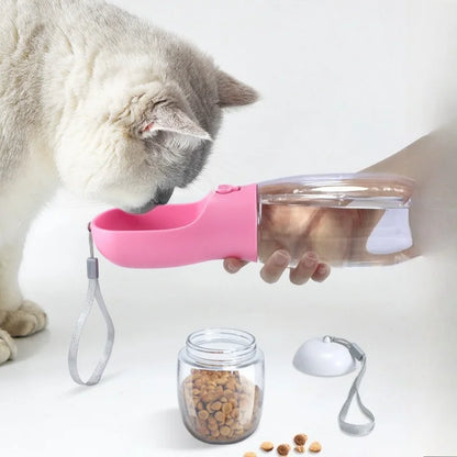 Pet Supplies Large Capacity Cats and Dogs Portable Outdoor 2-in-1 Water Food Temperature Resistant Multifunctional Pet Water Cup