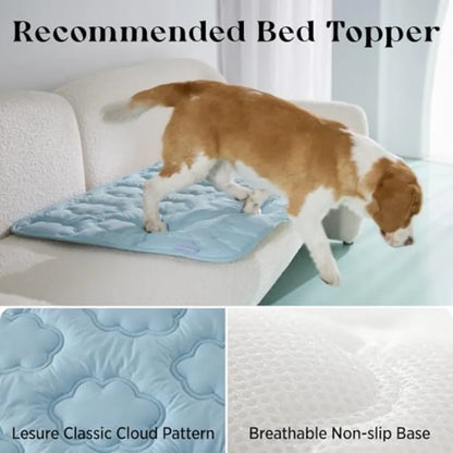 Dog Cooling Mat for Extra Large Dogs XL Breathable Thin Cool Crate Pad with Chill Cold Fiber and Innovative Mesh Bas