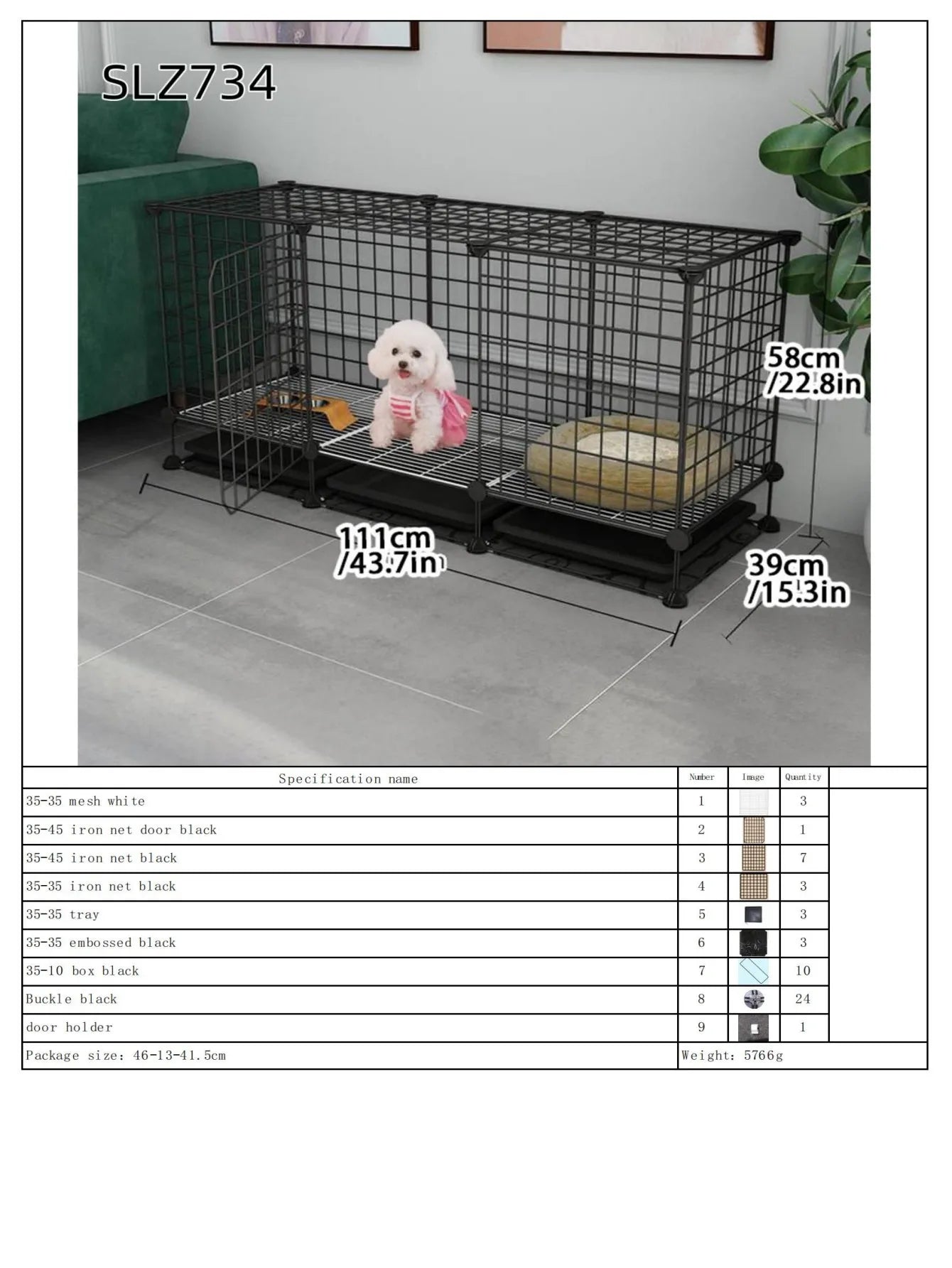 Dog Cage for Medium-Sized Dogs, Small Dogs, Indoor Teacup Dogs, Teddy, Labrador Villa Fence with Toilet, Dog Supplies