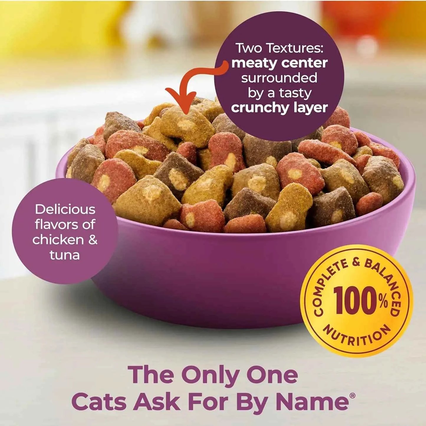 Tender Centers Dry Cat Food with Basted Bites, Chicken & Tuna Flavors, 3lb Bag (4-Pack)
