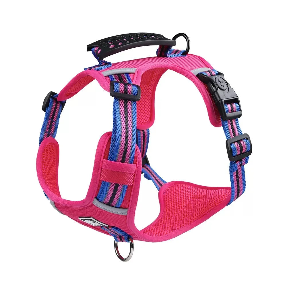 Reflective Nylon Pet Dog Harness Dog Padded Vest Adjustable Chest Strap Safety Lead All Weathers For large medium small Dogs