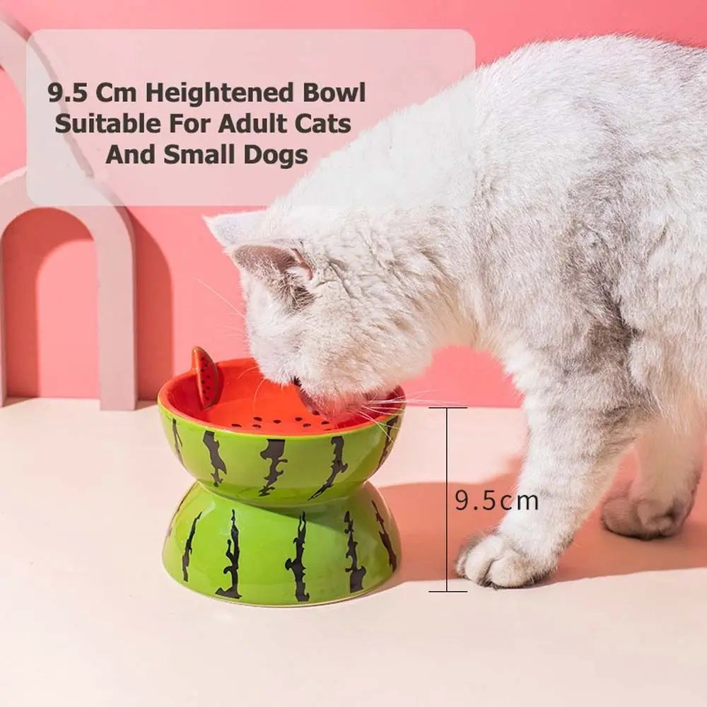 Cute Fruit Shape Cat Bowl High Quality Ceramics Cat Bowl Pet Supplies Cat Food And Water Feeder Pet Accessories