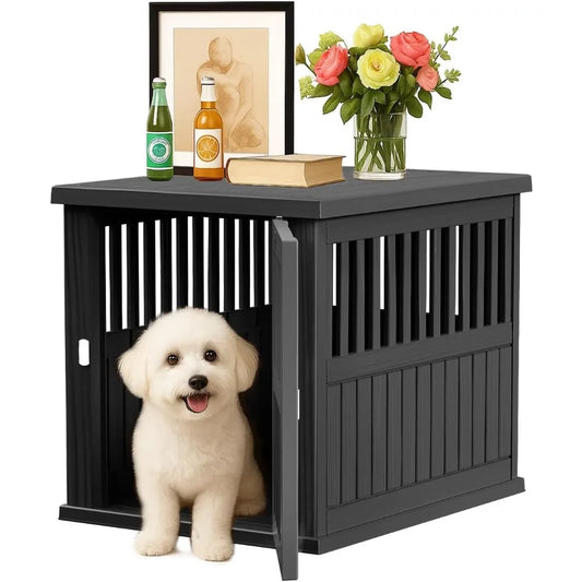 30 INCH Dog Crate Furniture Lockable Indoor Dog Kennel Dogs Cage Heavy Duty Decorative Pet Cage End Table for Small/Medium Dogs,