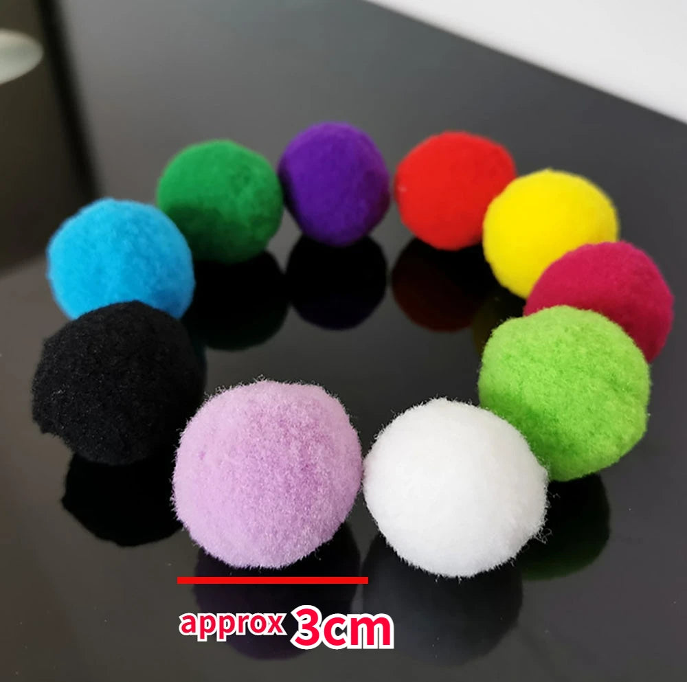 10pcs Plush Ball Cat Toys Colorful Cat Toys Creative Interactive Bouncy Ball Funny Indoor Kitten Balls Chew Toy Cat Supplies