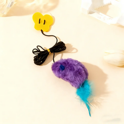 Simulated feather mouse bite-resistant cat toy self-play boredom relief hanging feather teaser wand pet toy