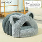 KEMORELA Plush Cat Ears Big Collar Pet Nest Cat Bed For Indoor Cats Thickened Pet Bed Cat House For Autumn And Winter Seasons