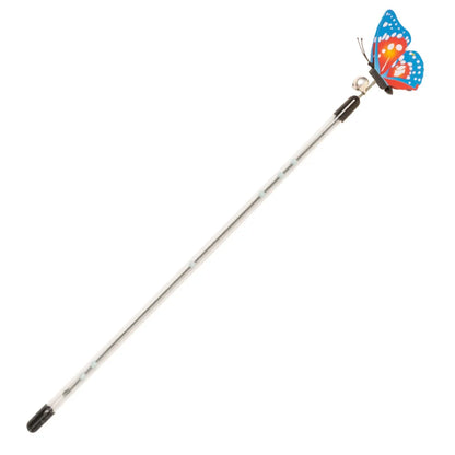 Retractable Cat Teaser Wand with Spring Butterfly - Extendable Cat Pole, Interactive Toy to Lure Cat Scratching,