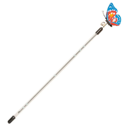 Retractable Cat Teaser Wand with Spring Butterfly - Extendable Cat Pole, Interactive Toy to Lure Cat Scratching,