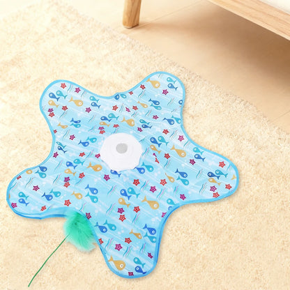 Electric Cat Interactive Hide and Seek Game Pet Toy with Moving Concealed Wand Feather Chargeable Automatic Cats Teaser Toy