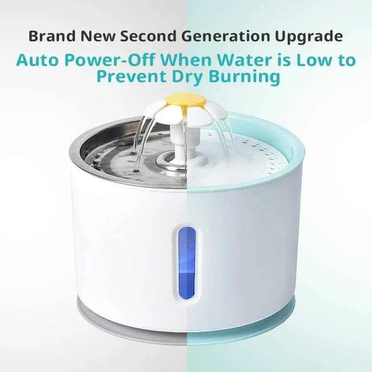 New 3.2L Stainless Steel Cat Water Fountain, USB Auto Smart Pet Drinking Fountain with Visual Water Window, Silent Pump for Cats