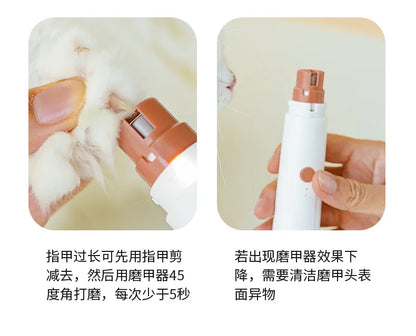 Popular Pet Electric Nail Grinder with Led Light to Illuminate the Blood Line, Suitable for Cats and Dogs, Electric Nail Clippers, USB Charging, Two-Speed Adjustment