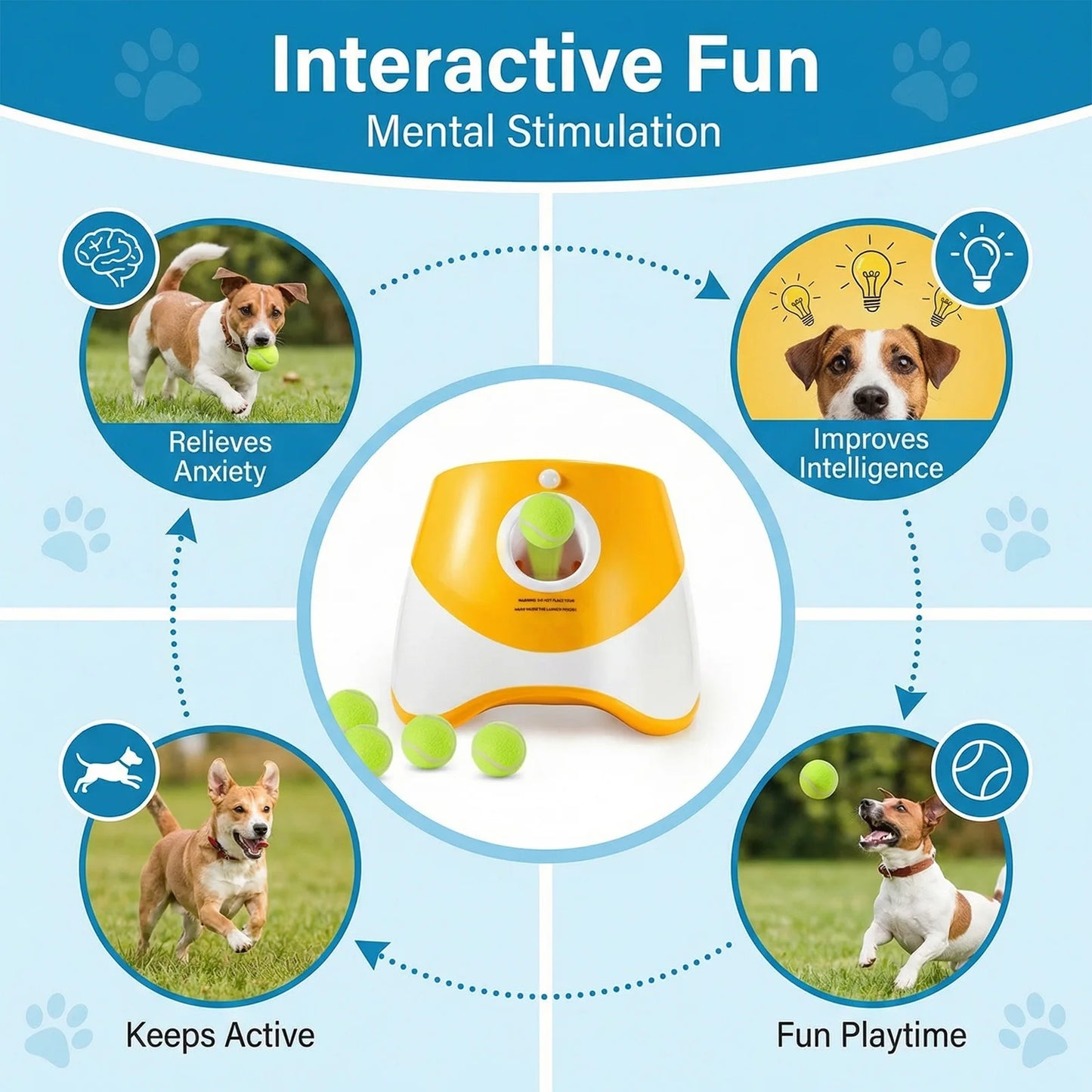 Dog Pet Toys Three-speed Distance Adjustment Automatic Throwing Machine Catapult 3/6/9m Tennis Launcher Pet Ball Throw Device