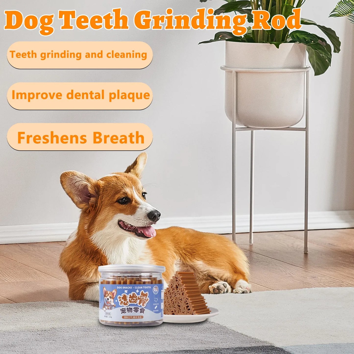 Dog Chew Sticks,Puppy Pet Snacks, Tooth Cleaning Stick Bones To Train Dogs To Be Chew-resistant Bad Breath Removal Pet Snacks