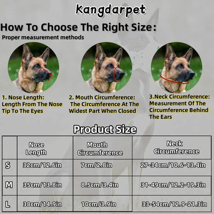 "Dog Muzzle PU Leather - Breathable Soft Anti-Bite Adjustable Mouth Cover for Medium Dogs, Comfortable Training Cage for German