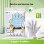 Pet Unwashed Gloves, Dog Bath Deodorizing, Cat Puppy and Kitten Dry Cleaning, Paw Wet Wipes, Cleaning Supplies 6 Pieces