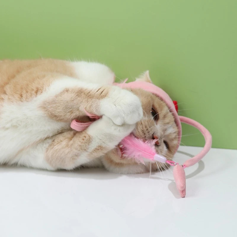 Interactive Cat Toys Cute Cat Hat with Toys