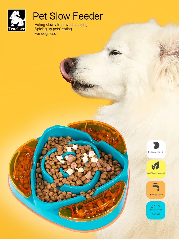 Truelove Pet Dog Slow Feeder High Quality Durable Non Slip Eco-friendly Plastic Protect Cat Dog Cervical Spine Food Bowl TLT2602