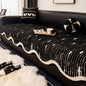 Nordic Striped Plush Sofa Cover Irregular Non-slip Corner Sofa Seat Cover Winter Warm Sofa Protector Towel for Living Room Decor