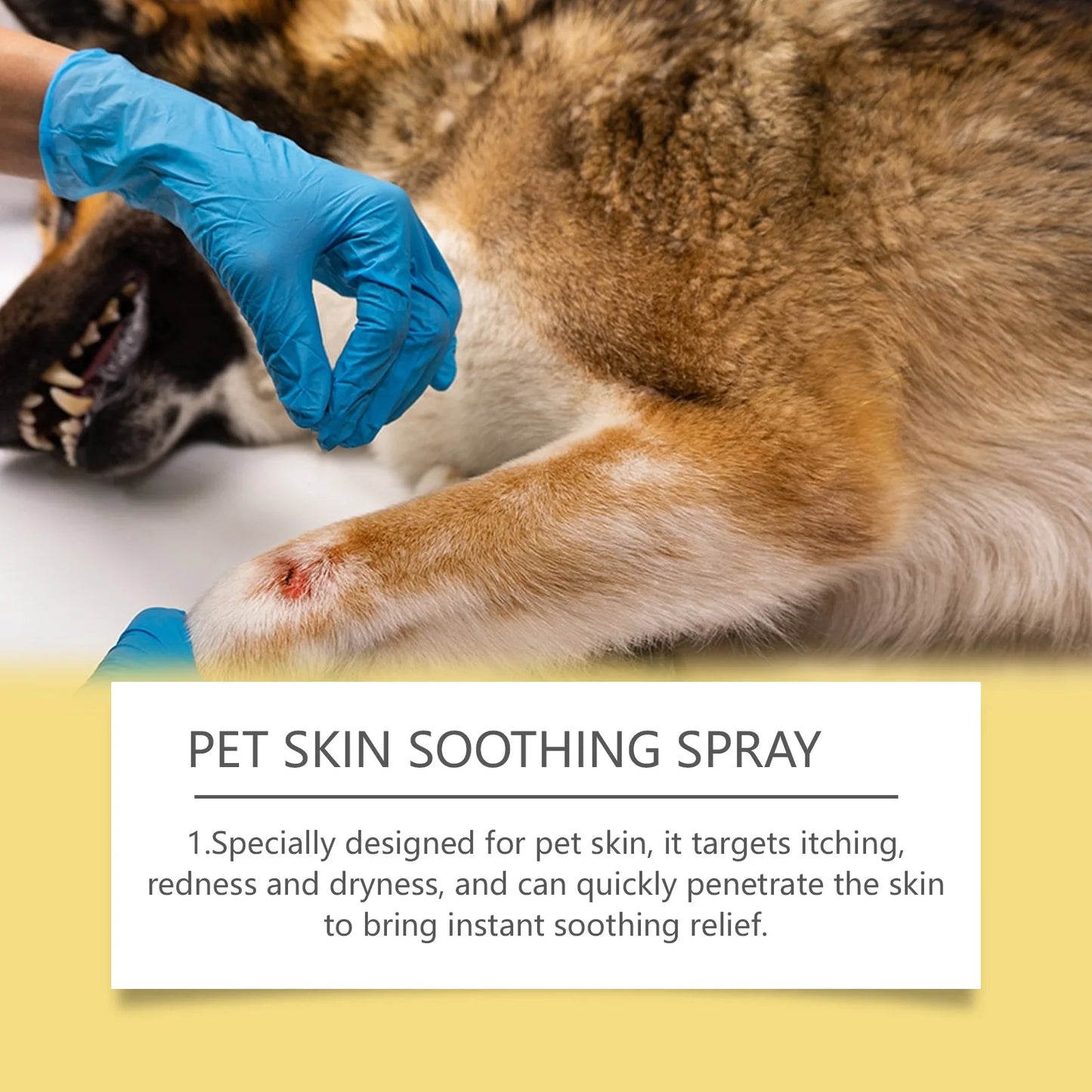 Yegbong Pet Skin Care Spray Gentle Formula Soothing Disconforts Lasting Moisturizing For Dogs Cats Pets Cleaning Products 50ml