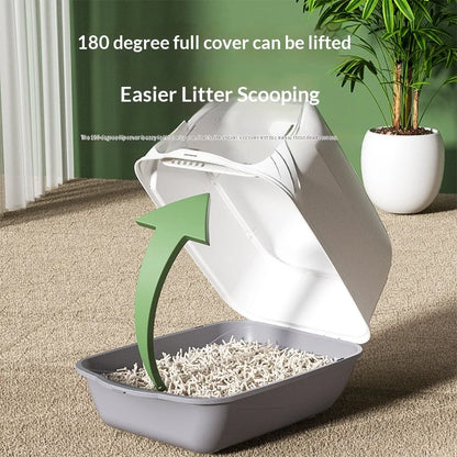 Cleaning Cat Litter Box Large Enclosed Anti Splash UV Sterilization Odor Control Pet Toilet Cat Supplies Cat Litter Catcher