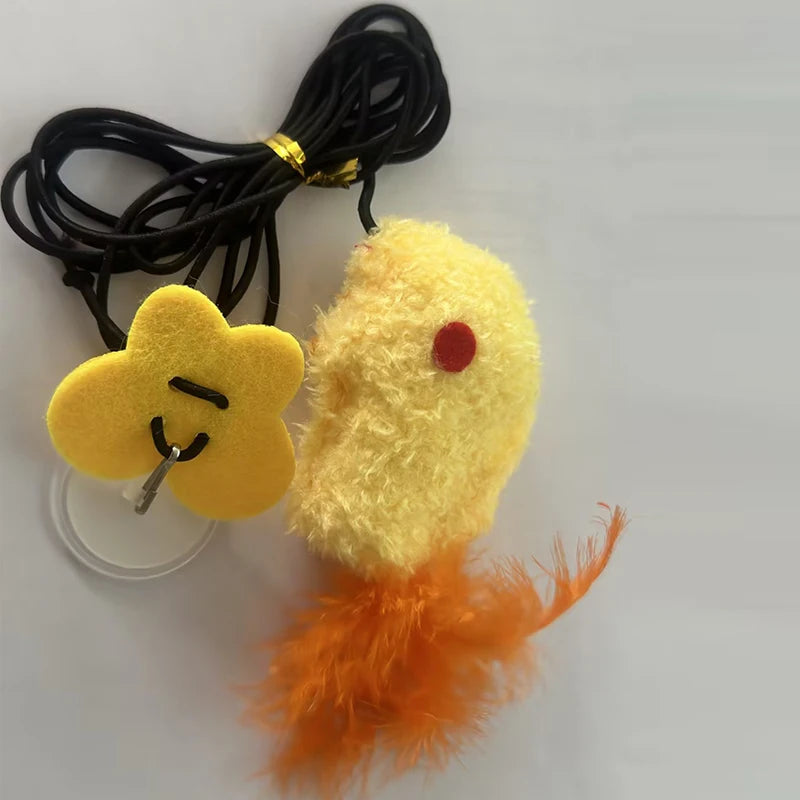 Simulated feather mouse bite-resistant cat toy self-play boredom relief hanging feather teaser wand pet toy