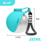 Portable Outdoor Pet Stainless Steel Water Cup Dog Water Bottle with Bowl for Cat 304 Stainless Steel Safe Food-Grade Silicone