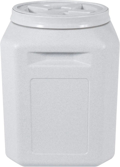 Airtight Pet Food Storage Container for Dog Kibble, Bird Seed, Rice, Flour, 50 lb, BPA Free, Made in USA, with Scoop, Gray